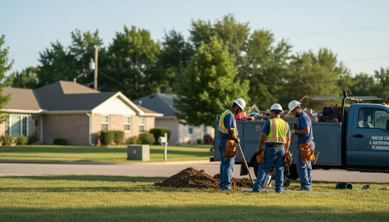 Residential water line and bathroom plumbing service in South Lee, MA